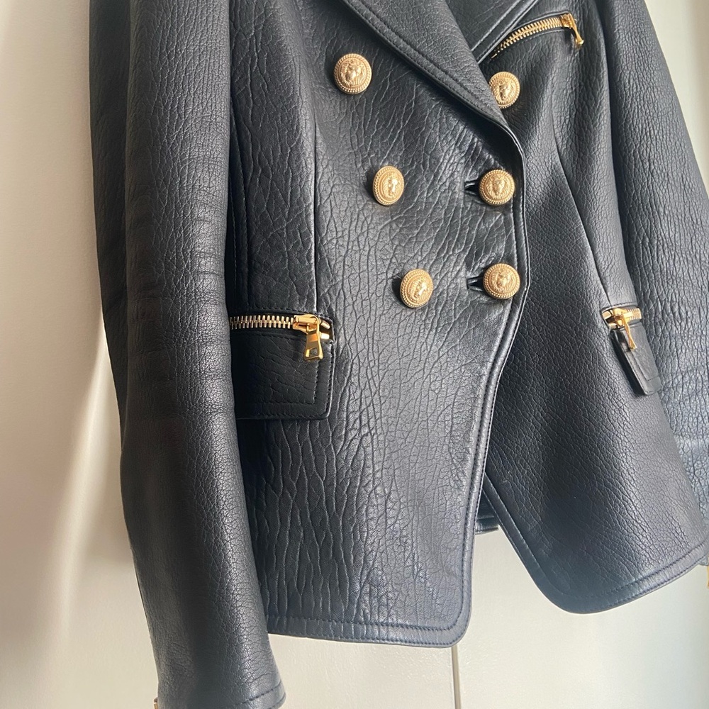 Balmain Black and Gold Blazer with Military-Inspired Design - Picture 4 of 10